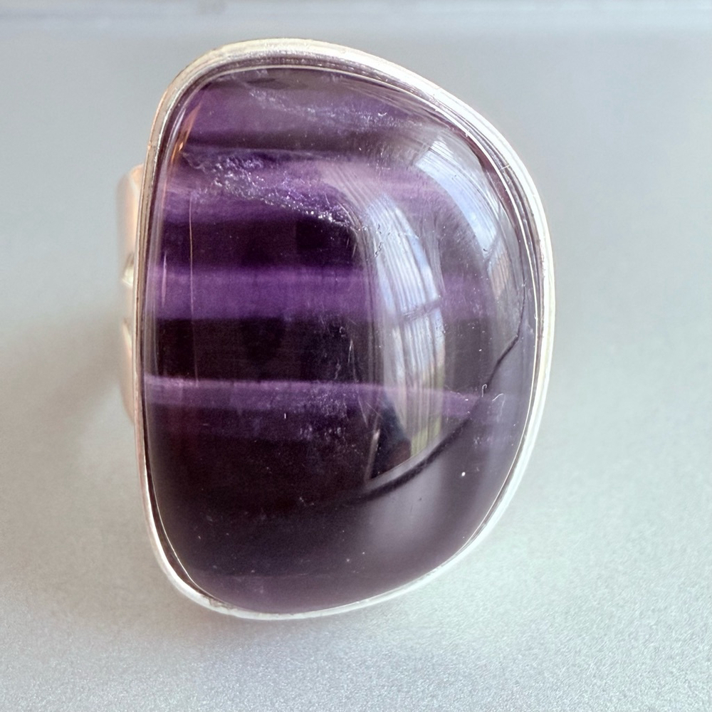 HUGE Jay King 14 ct Amethyst Gemstone Sterling Silver DTR Vintage Ring SZ 11.5